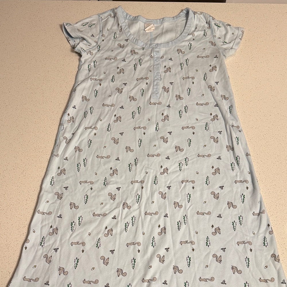 Adult Pajamas - Light Blue with Squirrel Print